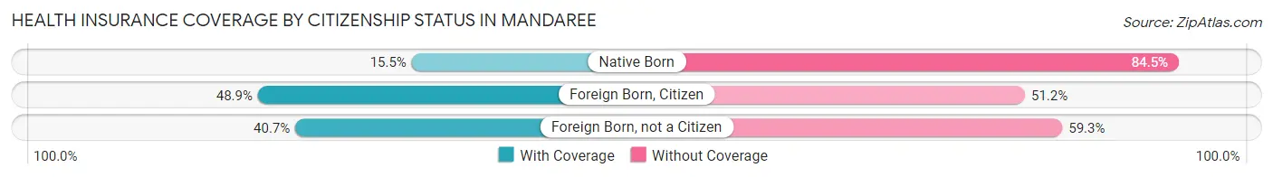 Health Insurance Coverage by Citizenship Status in Mandaree
