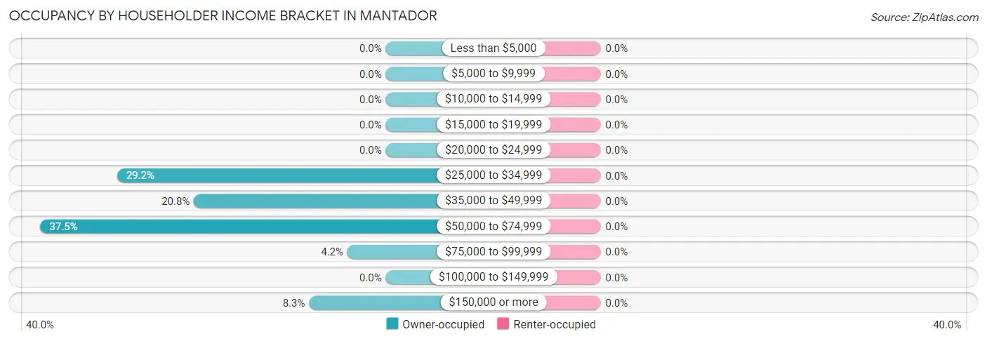 Occupancy by Householder Income Bracket in Mantador