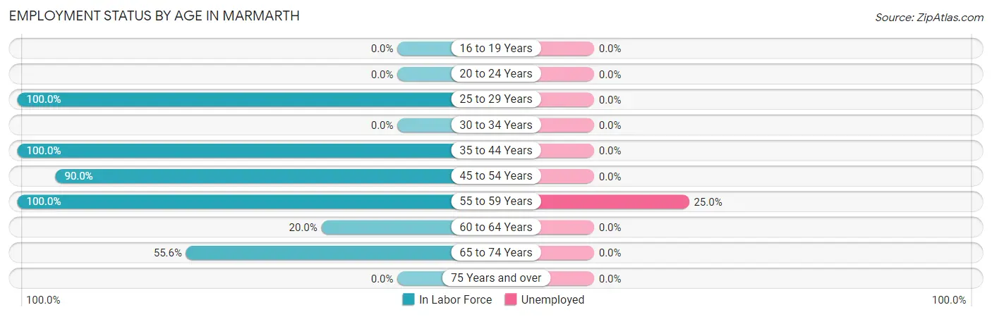 Employment Status by Age in Marmarth
