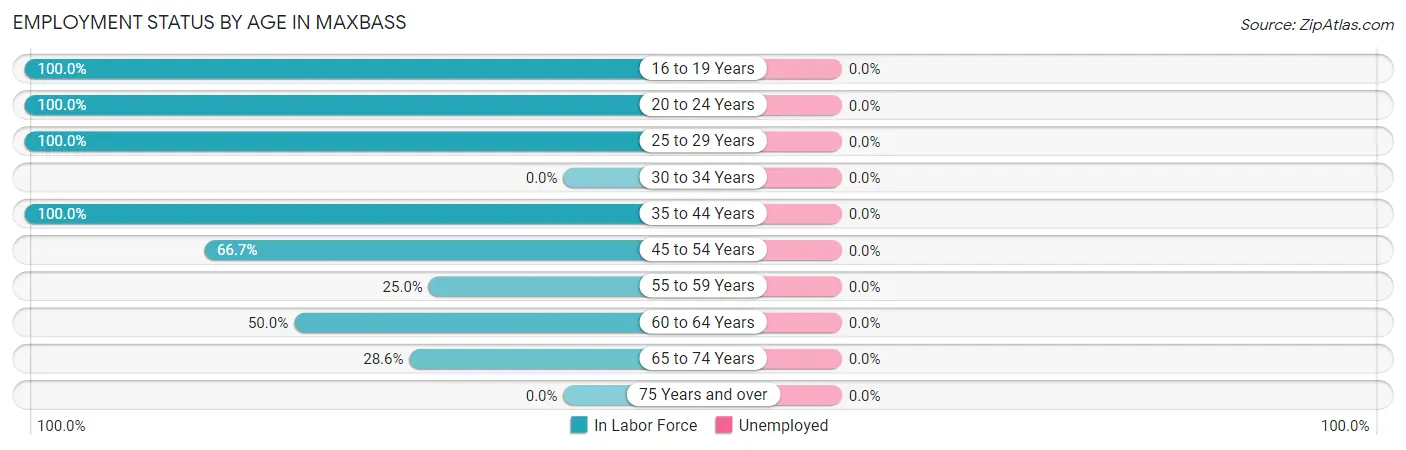 Employment Status by Age in Maxbass