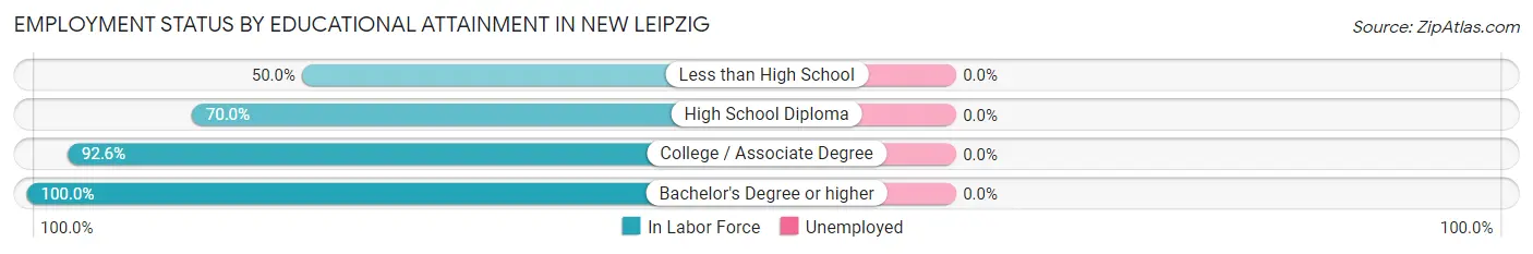 Employment Status by Educational Attainment in New Leipzig