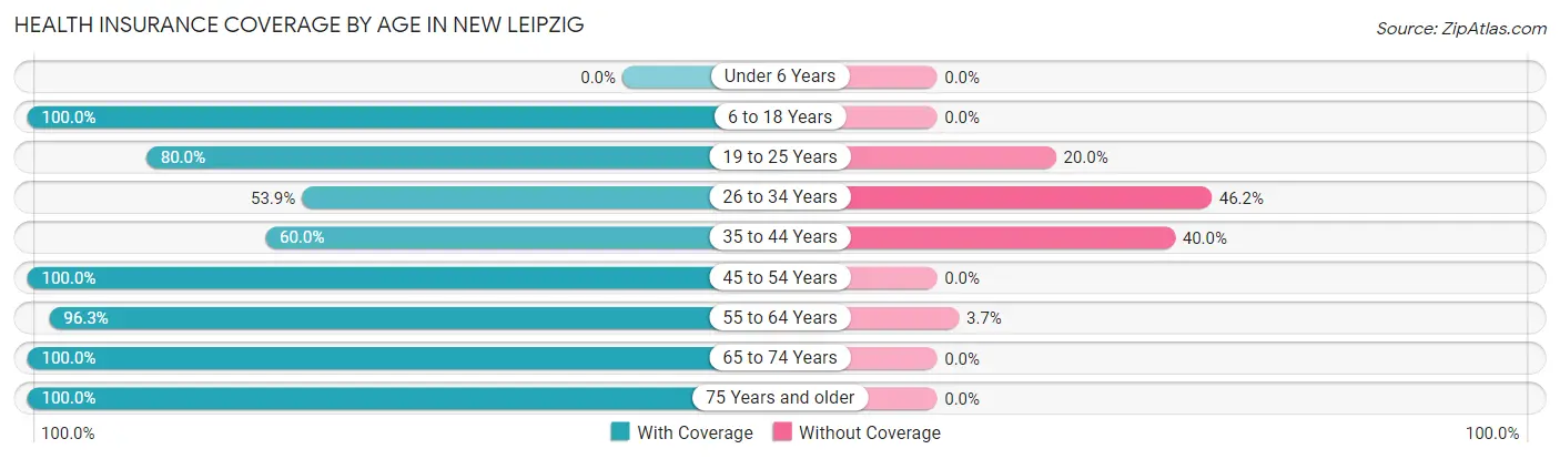 Health Insurance Coverage by Age in New Leipzig