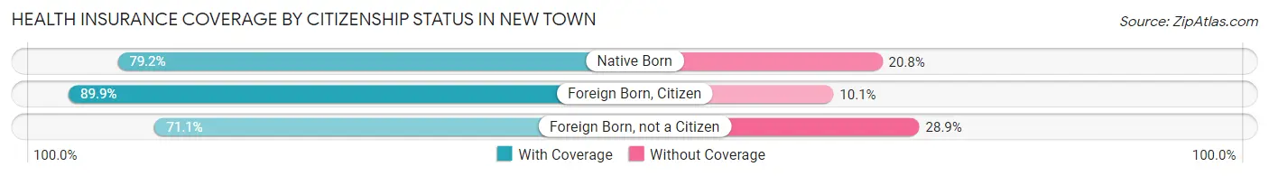 Health Insurance Coverage by Citizenship Status in New Town