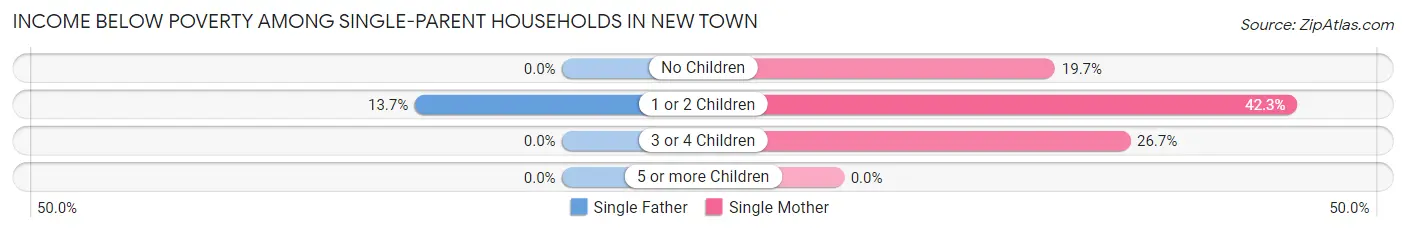 Income Below Poverty Among Single-Parent Households in New Town