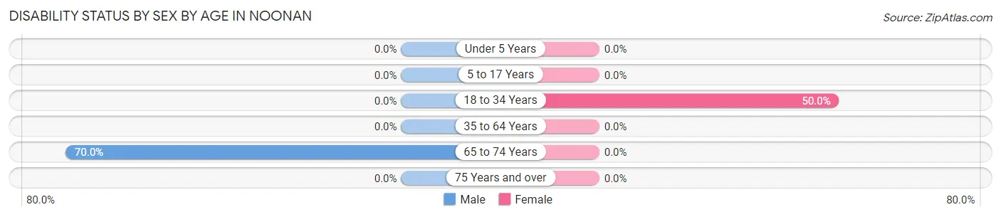 Disability Status by Sex by Age in Noonan