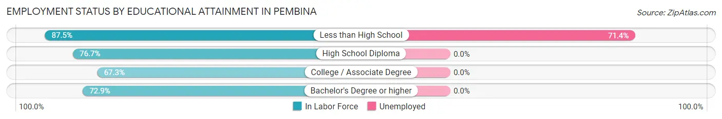 Employment Status by Educational Attainment in Pembina