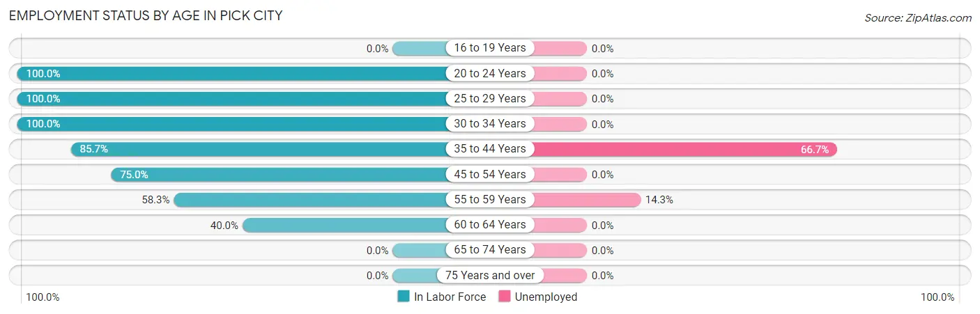 Employment Status by Age in Pick City