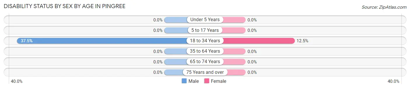 Disability Status by Sex by Age in Pingree