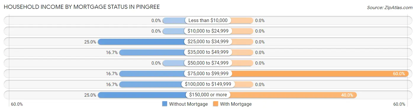 Household Income by Mortgage Status in Pingree