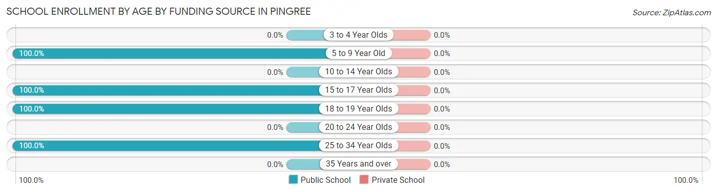 School Enrollment by Age by Funding Source in Pingree