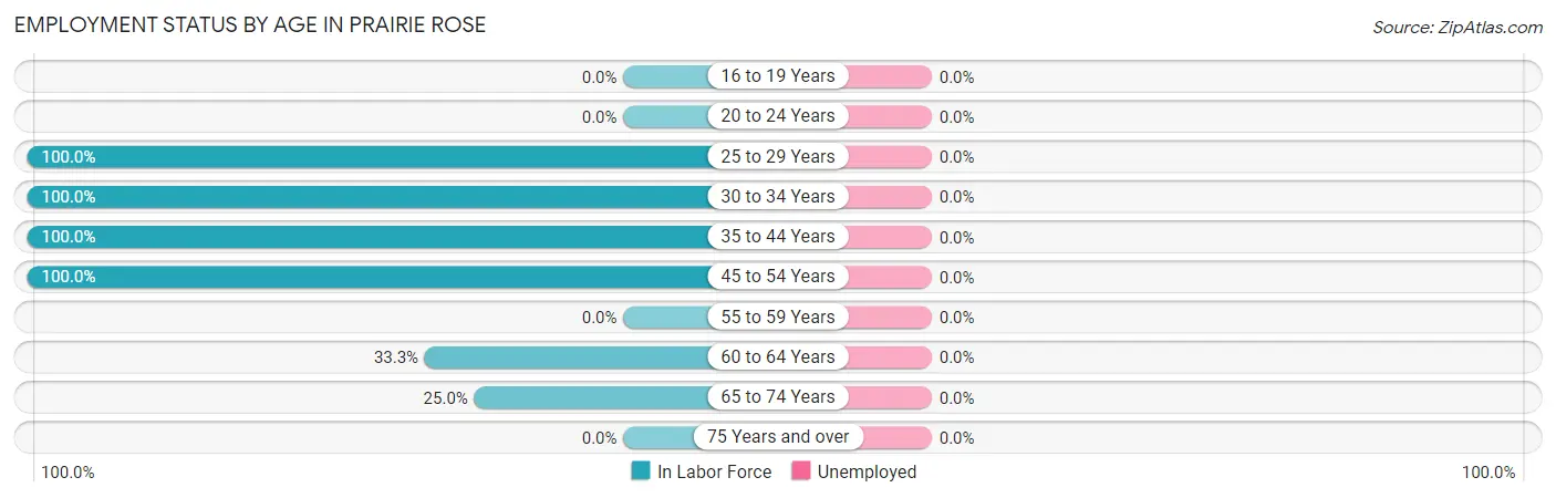 Employment Status by Age in Prairie Rose
