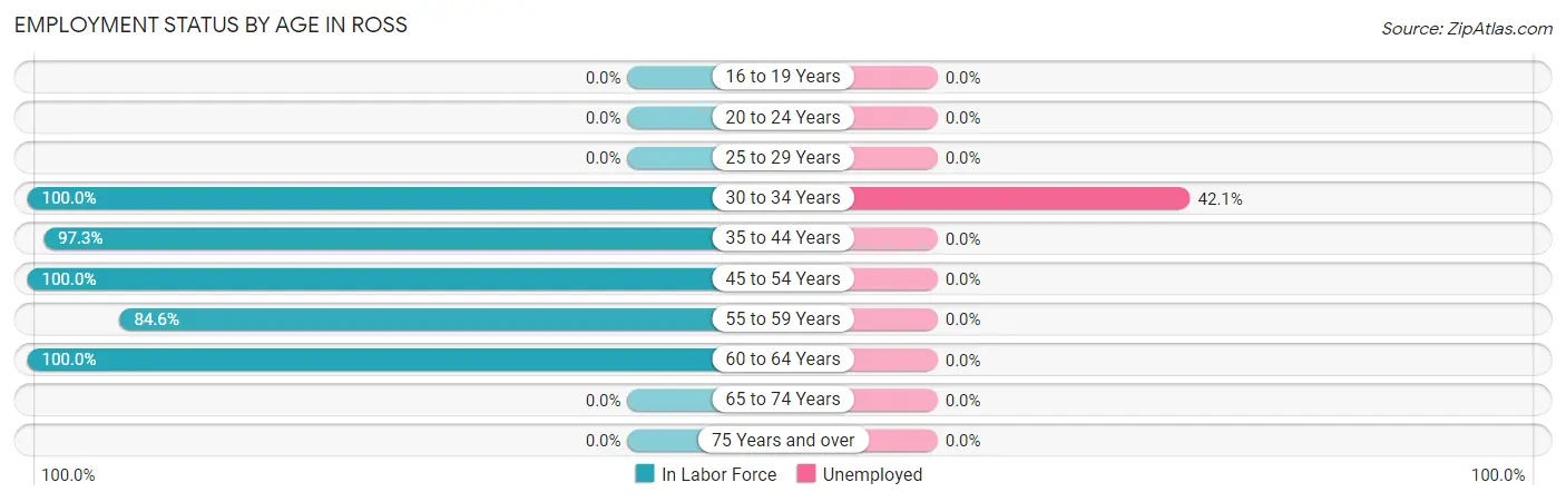 Employment Status by Age in Ross