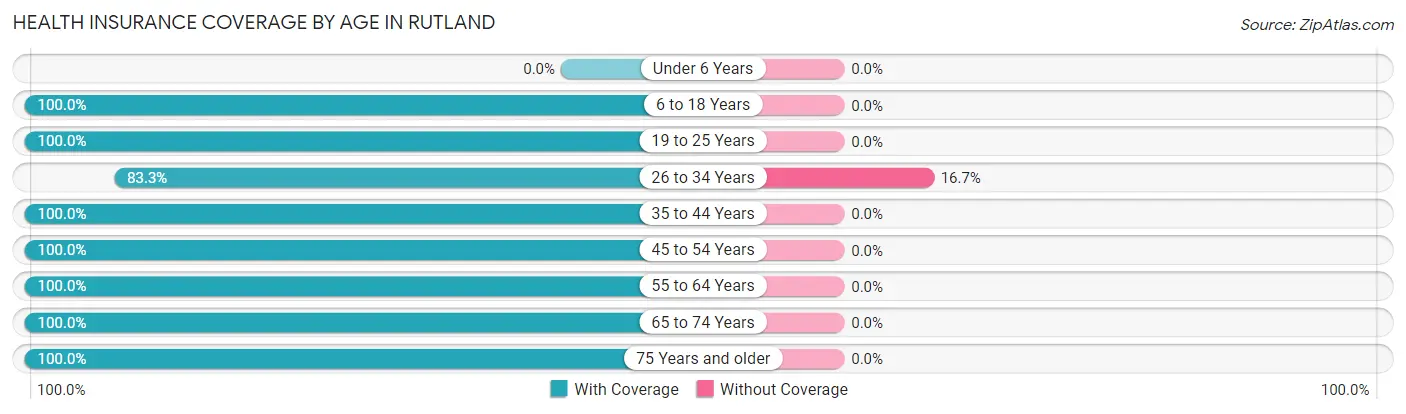 Health Insurance Coverage by Age in Rutland