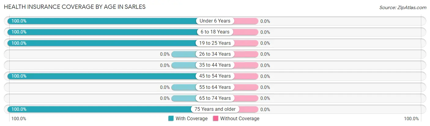 Health Insurance Coverage by Age in Sarles