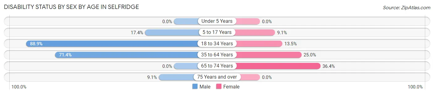 Disability Status by Sex by Age in Selfridge