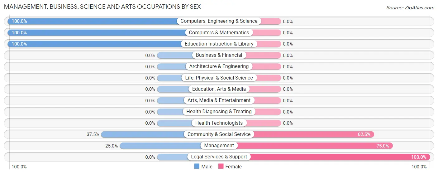 Management, Business, Science and Arts Occupations by Sex in Selfridge