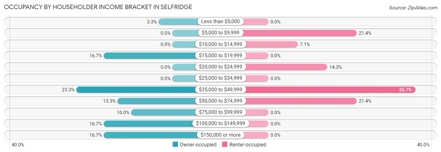 Occupancy by Householder Income Bracket in Selfridge