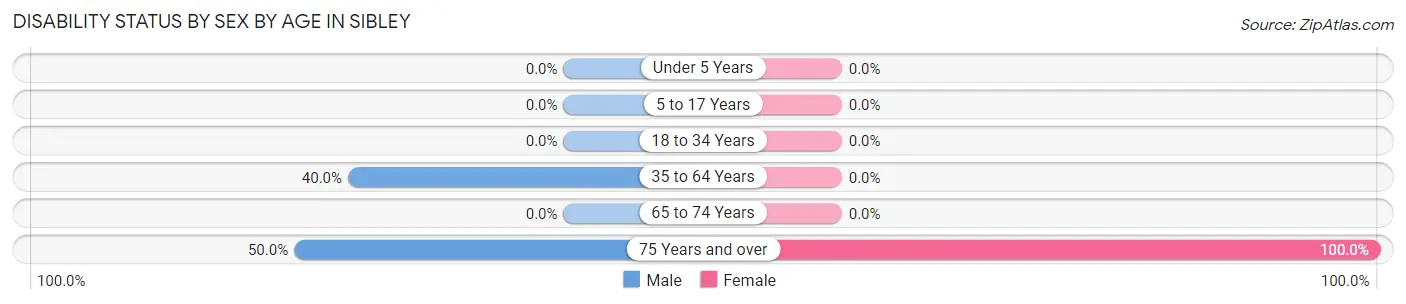 Disability Status by Sex by Age in Sibley