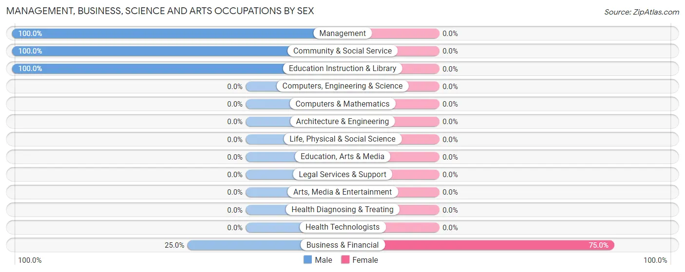 Management, Business, Science and Arts Occupations by Sex in Streeter