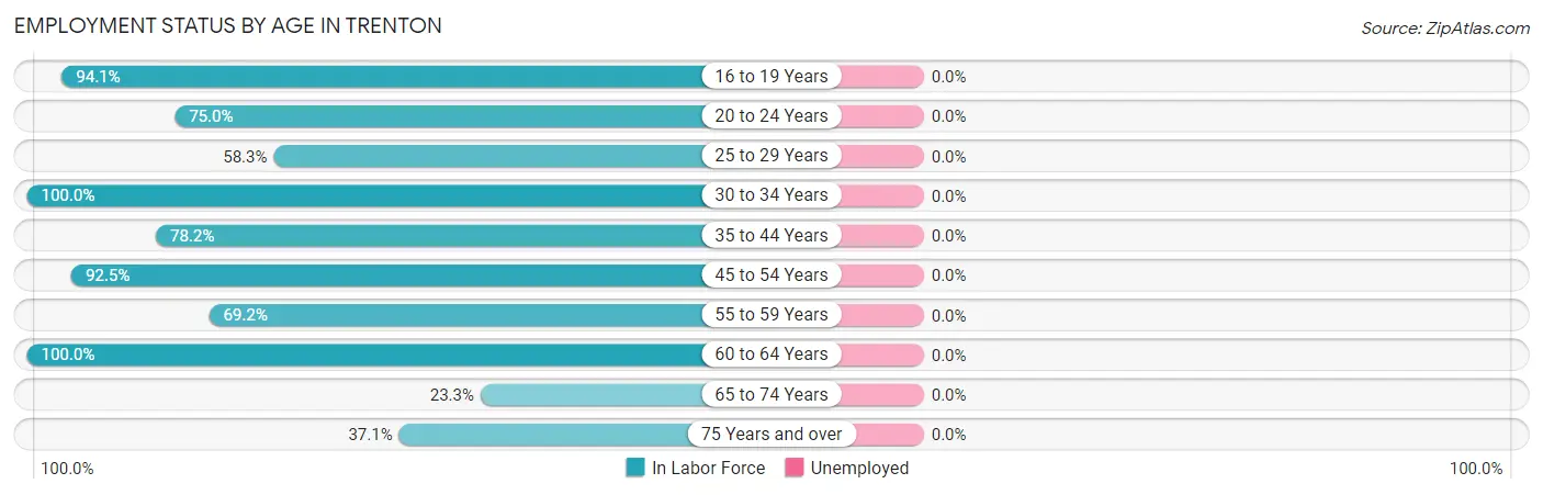 Employment Status by Age in Trenton