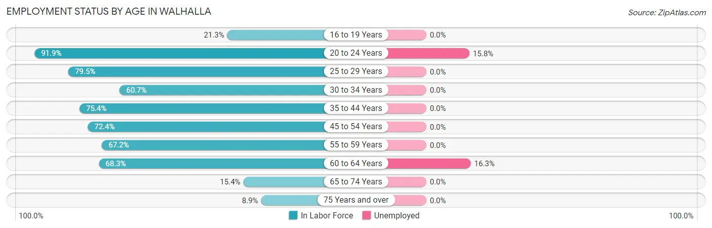 Employment Status by Age in Walhalla