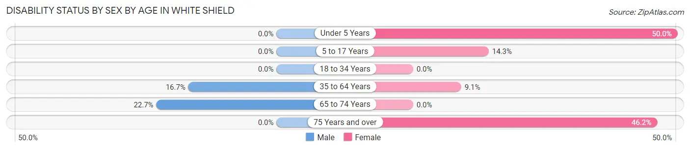 Disability Status by Sex by Age in White Shield
