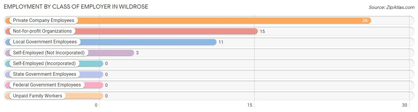 Employment by Class of Employer in Wildrose