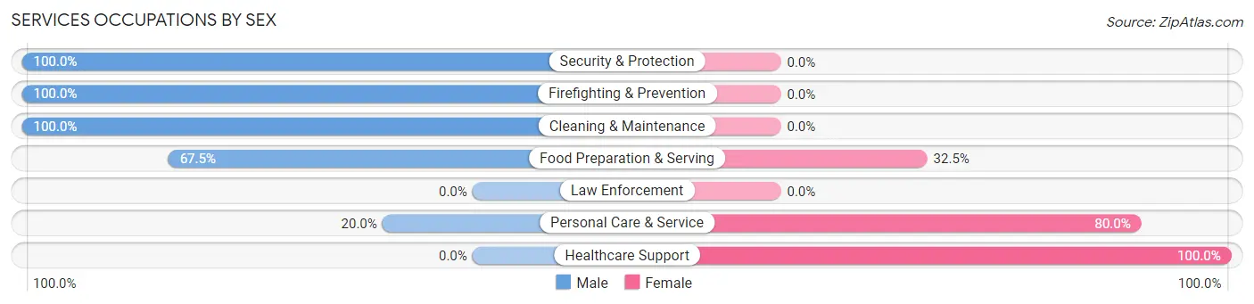 Services Occupations by Sex in Arlington