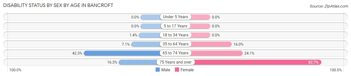 Disability Status by Sex by Age in Bancroft