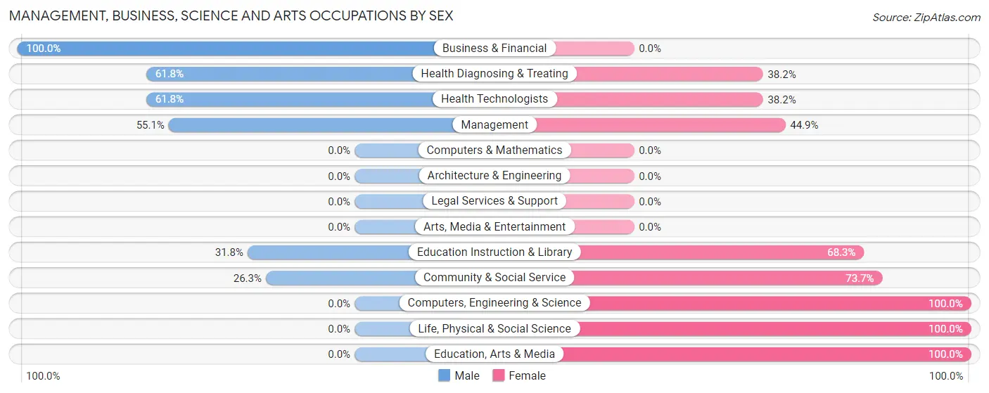 Management, Business, Science and Arts Occupations by Sex in Bayard