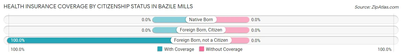 Health Insurance Coverage by Citizenship Status in Bazile Mills