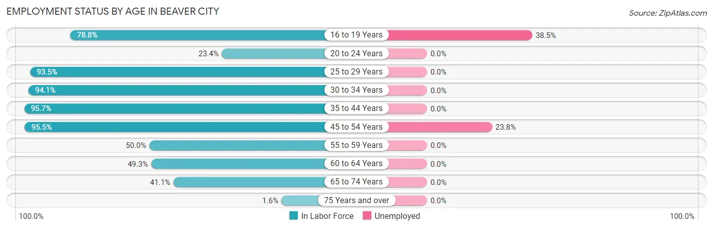 Employment Status by Age in Beaver City