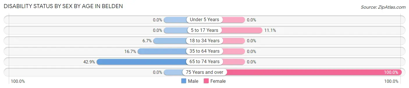 Disability Status by Sex by Age in Belden