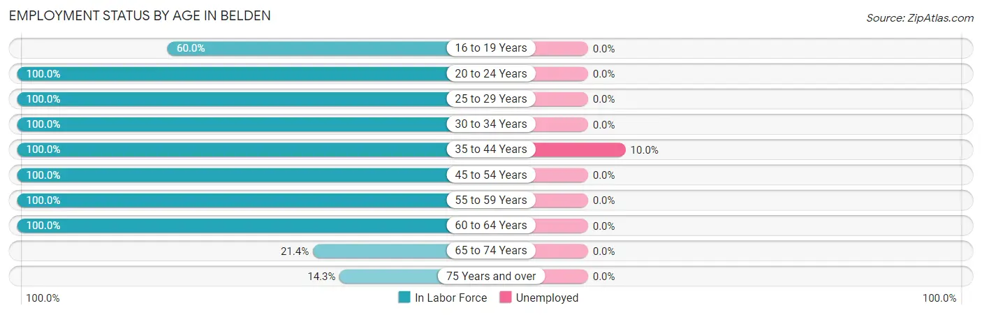 Employment Status by Age in Belden