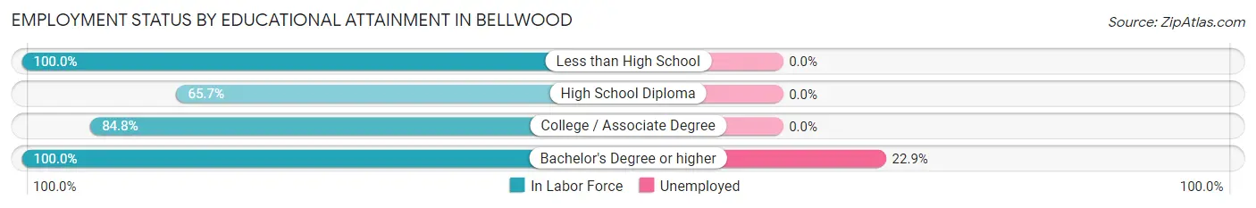 Employment Status by Educational Attainment in Bellwood