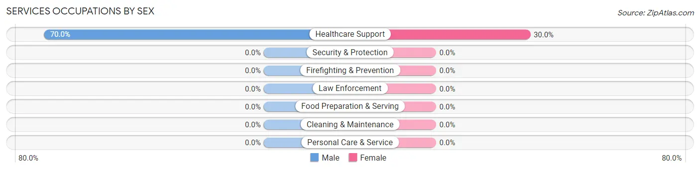 Services Occupations by Sex in Belvidere
