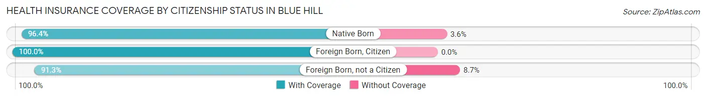 Health Insurance Coverage by Citizenship Status in Blue Hill