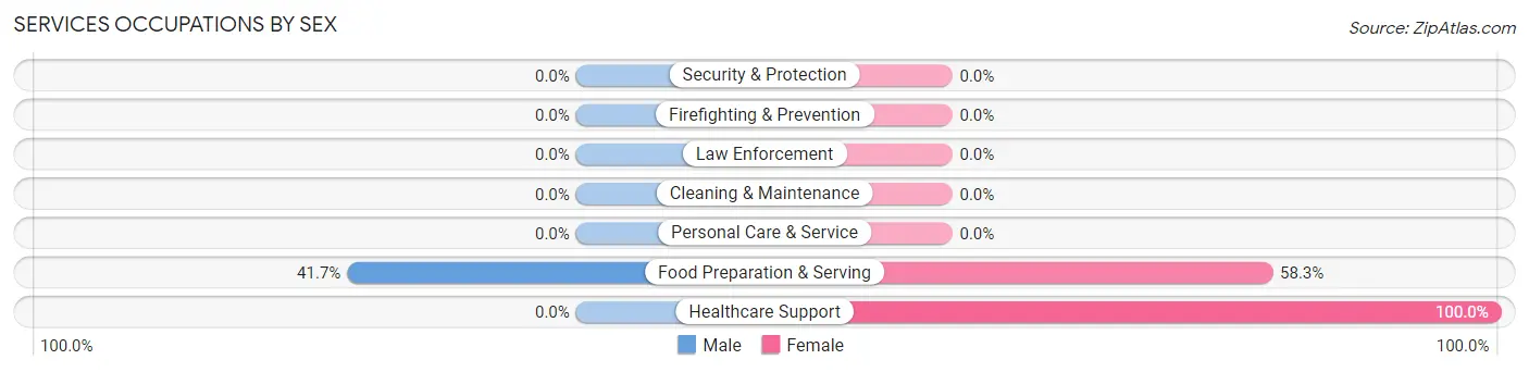 Services Occupations by Sex in Broadwater