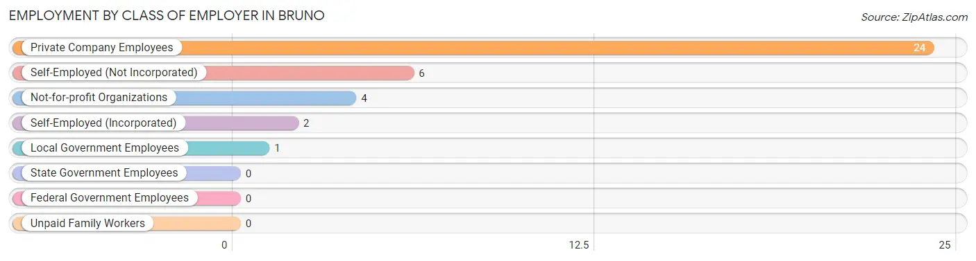 Employment by Class of Employer in Bruno