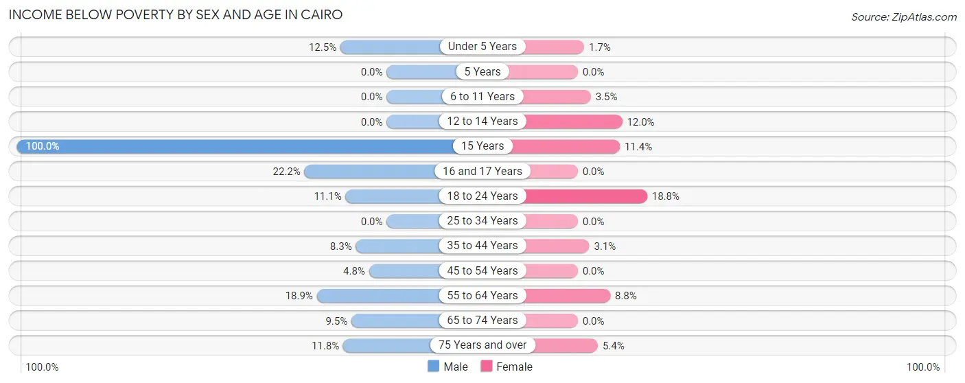 Income Below Poverty by Sex and Age in Cairo