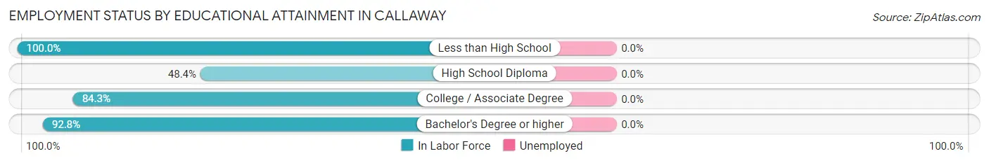 Employment Status by Educational Attainment in Callaway