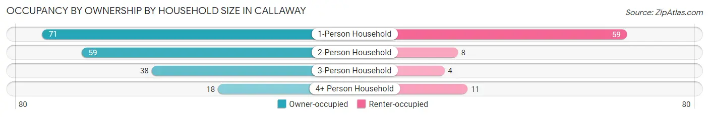 Occupancy by Ownership by Household Size in Callaway