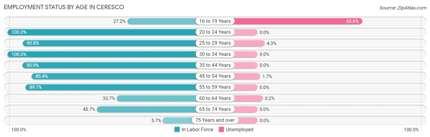 Employment Status by Age in Ceresco