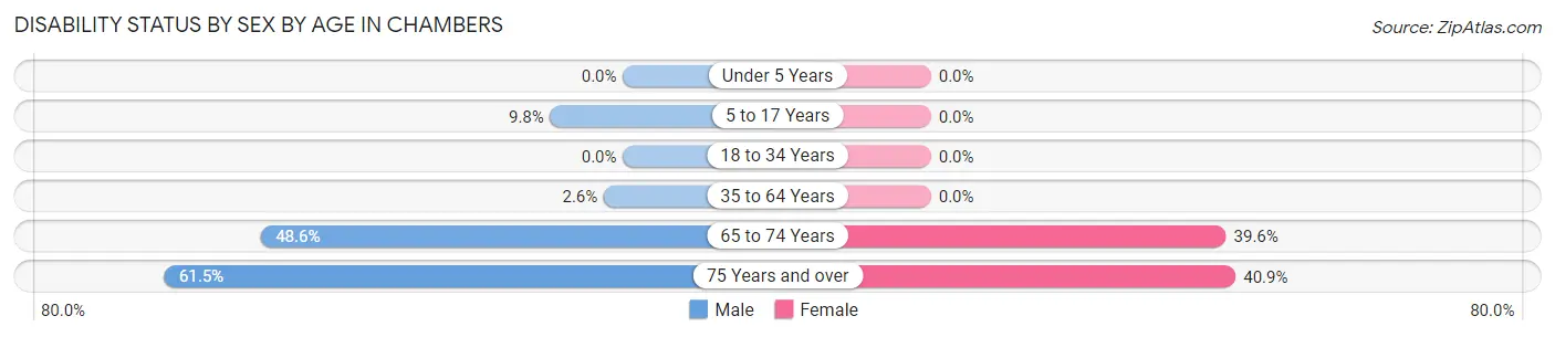 Disability Status by Sex by Age in Chambers