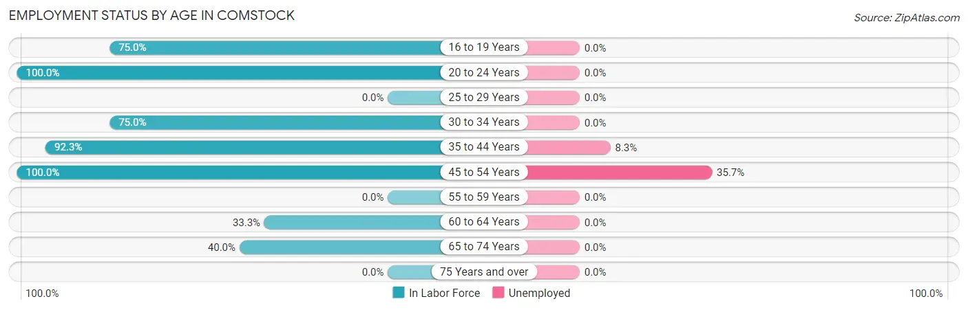 Employment Status by Age in Comstock
