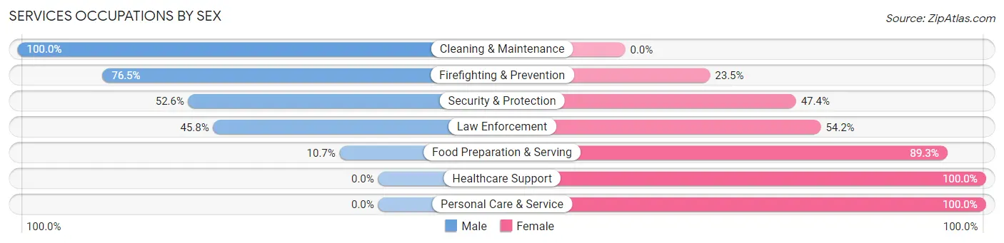 Services Occupations by Sex in Crete