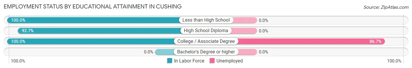Employment Status by Educational Attainment in Cushing