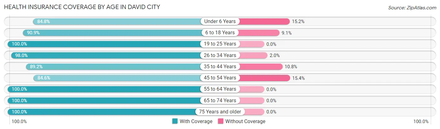 Health Insurance Coverage by Age in David City