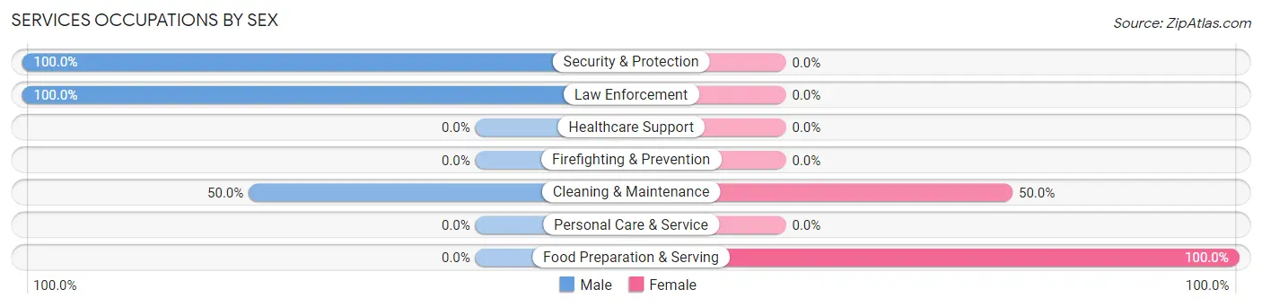 Services Occupations by Sex in Du Bois