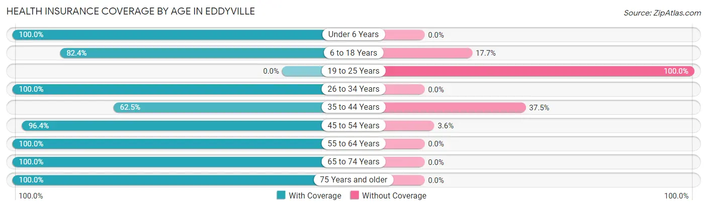 Health Insurance Coverage by Age in Eddyville
